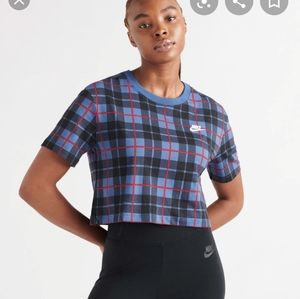 Nike Cropped Plaid T-Shirt